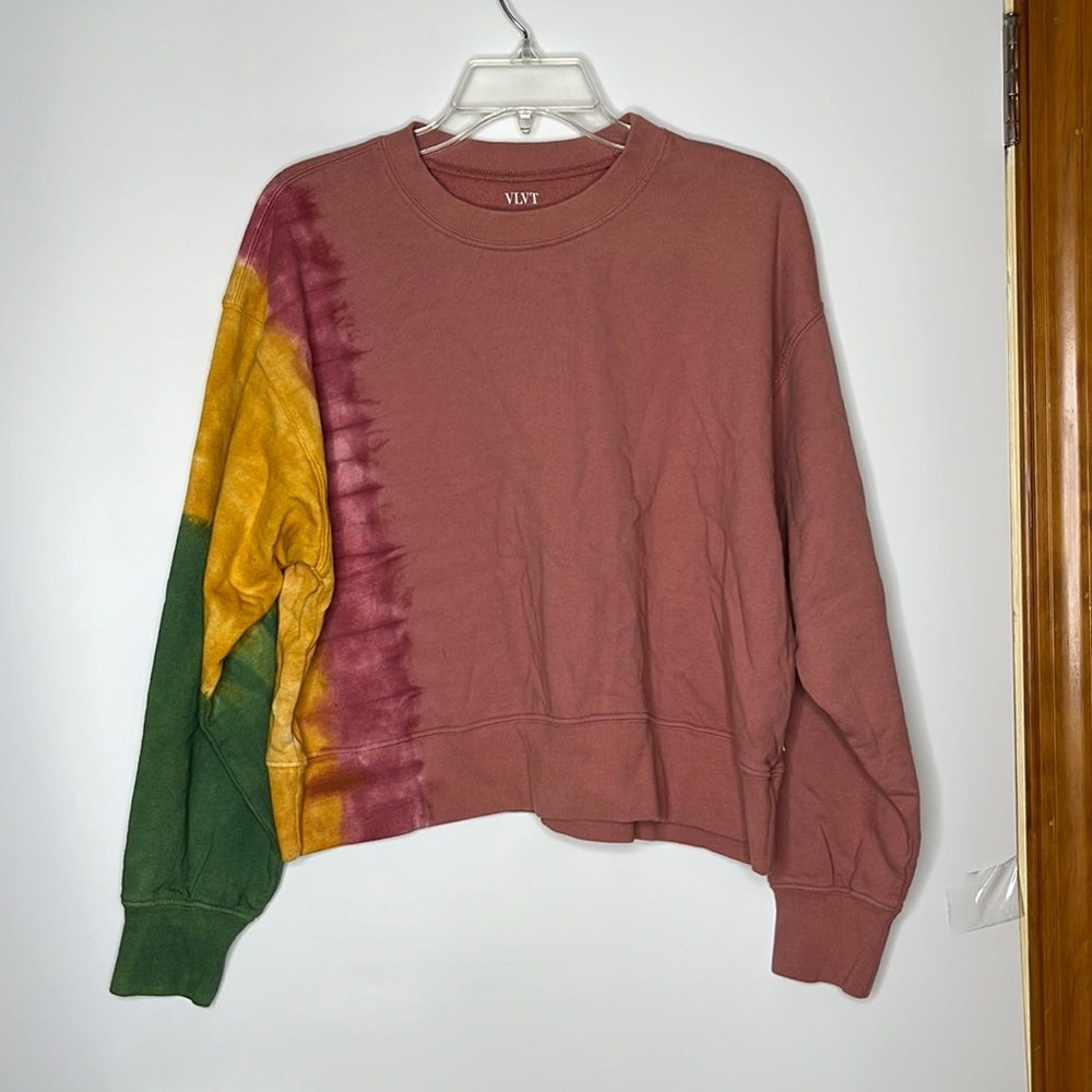 NWT VLVT Velvet Womens Tops Top Sweatshirt True04 Cotton Tie Dye S SMALL